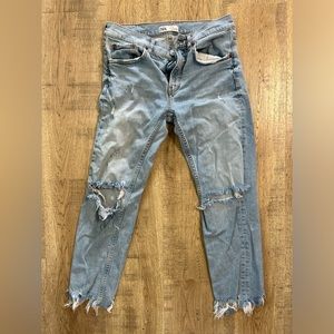 Zara ripped boyfriend jeans